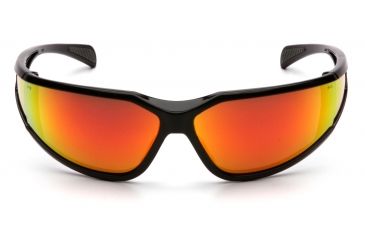 Image of Pyramex Exeter Safety Glasses - Sky Red Mirror Anti-Fog Lens, Glossy Black Frame SB5155DT