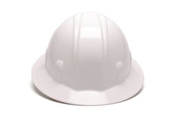 Image of Pyramex Full Brim 4 Point Ratchet Suspension Hard Hat - White HP24110