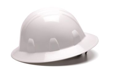 Image of Pyramex Full Brim 4 Point Ratchet Suspension Hard Hat - White HP24110