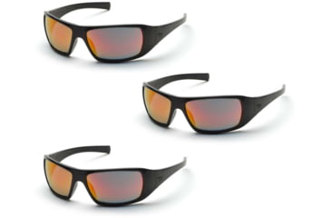 Image of Pyramex Goliath Safety Glasses - Black Frame and Ice Orange Mirror Lens, Pack of 3