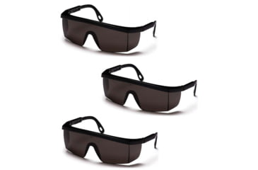 Image of Pyramex Integra Safety Glasses w/Gray Lens, Black, Pack of 3