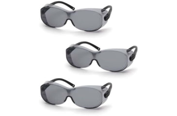Image of Pyramex OTS-XL Safety Glasses, Black Temples, Gray Lens, Pack of 3