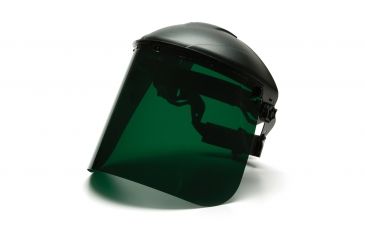 Image of Polyethylene Faceshield, .04in Thick, w/Dark Green Tint, Black