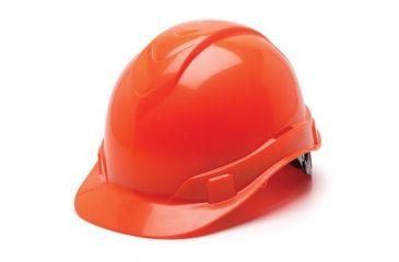 Image of Pyramex Ridgeline HP44 Hard Hat,Cap-Style 4 Point Ratchet Suspension,Hi Vis Orange HP44141