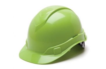 Image of Pyramex Ridgeline HP46 Hard Hat,Cap-Style 6 Point Ratchet Suspension,Hi Viz Green HP46131