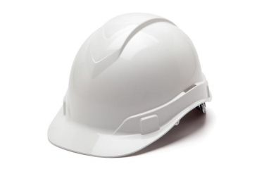 Image of Pyramex Ridgeline HP46 Hard Hat,Cap-Style 6 Point Ratchet Suspension,White HP46110