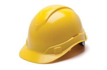Image of Pyramex Ridgeline HP46 Hard Hat,Cap-Style 6 Point Ratchet Suspension,Yellow HP46130