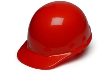 Image of Pyramex Sleek Shell Cap Style 4 Point Ratchet Suspension Hard Hat - Red HPS14120