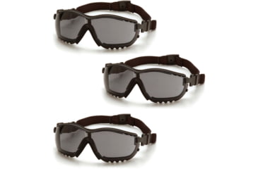 Image of Pyramex V2G Safety Glasses w/Gray H2MAX Anti-Fog Lens, Black, Pack of 3