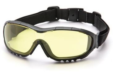 Image of Pyramex V3G Safety Glasses, Black Strap/Temples/Amber Anti-Fog Lens GB8230ST