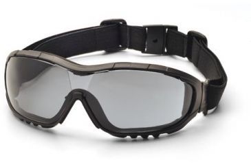 Image of Pyramex V3G Safety Glasses, Black Strap/Temples/Gray Anti-Fog Lens GB8220ST