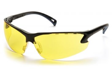 Image of Pyramex Venture 3 Safety Glasses, Black Frame, Amber Lens, SB5730D