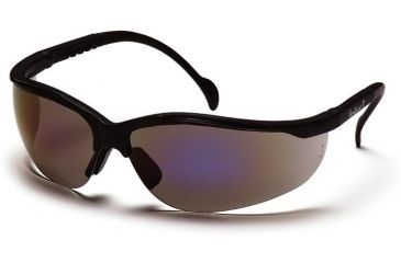 Image of Pyramex Venture II Safety Glasses - Blue Mirror Lens, Black Frame SB1875S