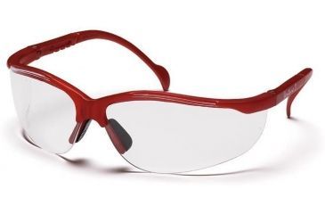 Image of Pyramex Venture II Safety Glasses - Clear Lens, Maroon Frame SMM1810S