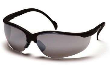 Image of Pyramex Venture II Safety Glasses - Silver Mirror Lens, Black Frame SB1870S
