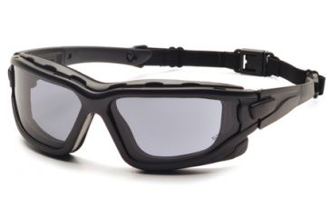 Image of Pyramex Wolfhound Tactical Safety Glasses With Elastic Strap Black Frame Gray Lens