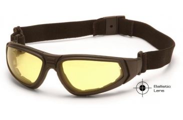 Image of Pyramex XSG Tactical Glasses - Amber Ballistic Anti-Fog Lens, Black Frame GB4030BST