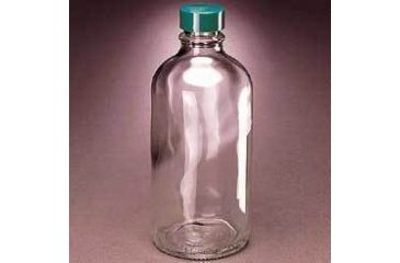 Image of Qorpak Boston Round Bottles, Narrow Mouth, Qorpak 7717B With Polyseal-Lined Black Phenolic Cap
