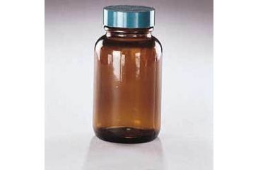 Image of Qorpak Packers, Amber, Wide Mouth, Qorpak 7738 With Pulp/Vinyl-Lined Black Phenolic Cap