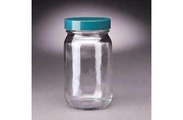 Image of Qorpak Standard Bottles, Wide Mouth, Qorpak 7972 With Fluoropolymer Resin-Lined Green Thermoset Cap