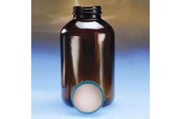 Image of Qorpak Wide-Mouth Bottles, Amber Glass, V I, with Caps, Qorpak 2P04QPVV With Pulp/Vinyl-Lined Black Phenolic Caps