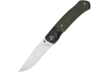 Image of QSP Knife Gannet Linerlock Green Folding Knife, 3.38 satin finish 154CM stainless blade, Green linen micarta handle, QS137-C