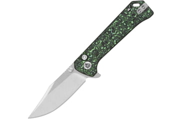 Image of QSP Knife Grebe Button Lock Green CF