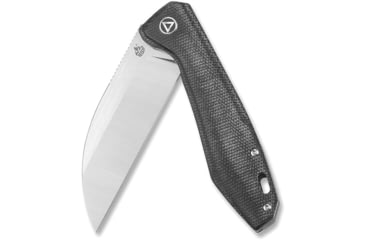 Image of QSP Knife Pelican Linerlock Folding Knife, 3.63in CPM S35VN stainless blade, Black linen micarta handle, QS118-D2