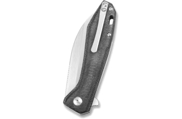 Image of QSP Knife Pelican Linerlock Folding Knife, 3.63in CPM S35VN stainless blade, Black linen micarta handle, QS118-D2