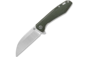 Image of QSP Knife Pelican Linerlock Folding Knife, 3.63in CPM S35VN stainless blade, Green linen micarta handle, QS118-E2