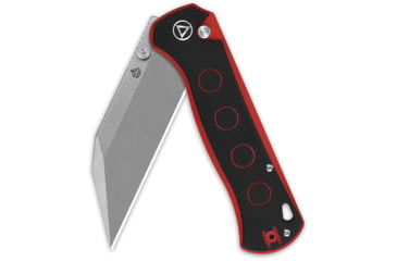 Image of QSP Knife Swordfish Folding Knife, 4.5in Closed, 3.63in Stonewash 14C28N Sandvik SS Blade, Black/Red G10 Handle, QS149-A1