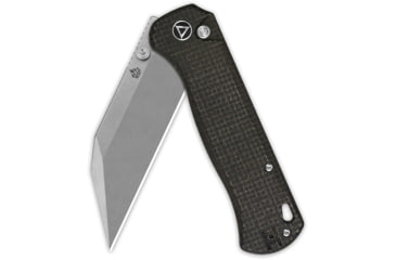 Image of QSP Knife Swordfish Folding Knife, 4.5in Closed, 3.63in Stonewash 14C28N Sandvik SS Blade, Dark Brown Micarta Handle, QS149-C1