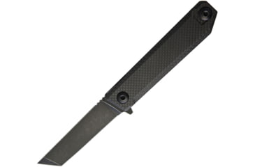Image of Quartermaster Arthur Fonzarelli Framelock Folding Knife, 3.75in Cpm S35Vn SS Tanto Blade, Pocket Clip, Texas Tea Blade, Carbon Fiber Front Handle With Texas Tea Titanium Back Handle, QSE-15TT