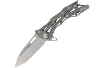 Image of Quartermaster General Lee 2 Stonewash Folding Knife,3.625in,S35VN Steel,Standard Edge,Tanto,Stonewash,Titanium Handle QTR11