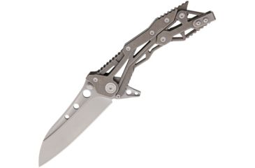 Image of Quartermaster General Lee Stonewash Folding Knife,3.5in,S35VN Steel,Standard Edge,Wharncliffe,Stonewash,Titanium Handle QTR12