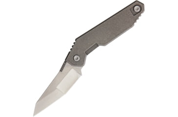 Image of Quartermaster Mr Strickland to Point Linerlock Folding Pocket Knife, 4in Stonewash Cpm-154 SS Tanto Blade, Stonewash 6Al-4V Titanium Handle, Chainring Bolt With Orb Pivot System, QSE9