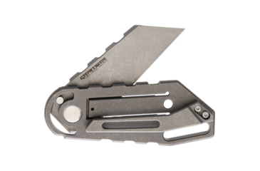 Image of Quartermaster Yoda Integrated Framelock Folding Knife, 2.5in Stonewash Cpm S35Vn SS Wharncliffe Blade, Gray Stonewash Titanium Handle, Pocket Clip, Gray, ALF6