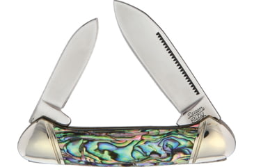 Image of Queen City Mini Canoe Abalone Folding Knife, Abalone handle, KB204R / QC002