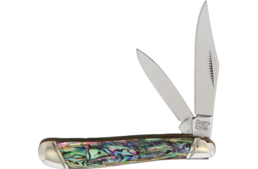 Image of Queen City Peanut Abalone Folding Knife, Abalone handle, KB206R / QC003
