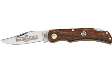 Image of Queen Small Lockback Fold Knife, D2 tool steel clip point blade, Curly Zebra African Hardwood handle QN8445CZ