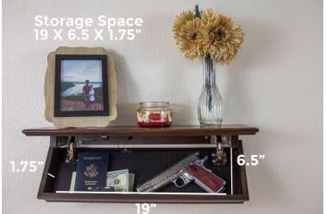 Image of QuickSafes Quick Shelf Safe, w/Rfid Locking System, Walnut QS24WN