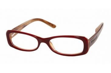 Image of Ralf Lauren RL6004 SV Prescription Eyeglasses Top Bordeaux/White/Brown Wood Frame w/ 50 mm Diameter Lenses, 5015-5016