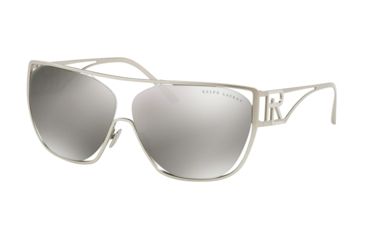 Image of Ralph Lauren RL7063 Sunglasses 90016G-64 - Matte Silver Frame, Gray Silver Mirror Lenses