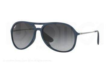 Image of Ray-Ban ALEX F RB4201F Sunglasses 60028G-59 - Rubber Blue Frame, Grey Gradient Dark Grey Lenses