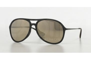 Image of Ray-Ban ALEX F RB4201F Sunglasses 622/5A-59 - Rubber Black Frame, Light Brown Mirror Gold Lenses