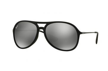 Image of Ray-Ban ALEX F RB4201F Sunglasses 622/6G-59 - Rubber Black Frame, Grey Mirror Silver Lenses