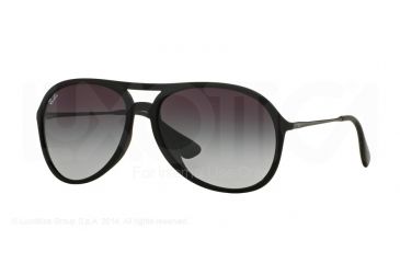 Image of Ray-Ban ALEX F RB4201F Sunglasses 622/8G-59 - Rubber Black Frame, Grey Gradient Dark Grey Lenses