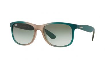 Image of Ray-Ban ANDY RB4202 Bifocal Prescription Sunglasses, 55mm, Grad Green On Lt Brown Rubber, RB4202-63688E-55-BI