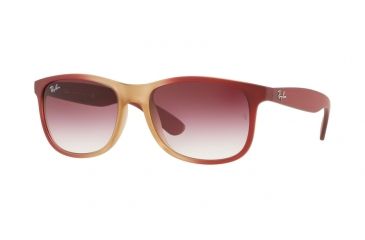 Image of Ray-Ban ANDY RB4202 Bifocal Prescription Sunglasses, 55mm, Grad Bord On Rubber Lt Pink Tr, RB4202-63698H-55-BI