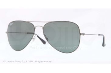 Image of Ray-Ban AVIATOR FLAT METAL RB3513 Sunglasses 147/71-58 - Demi Glos Sand Gunmetal Frame, Green Lenses